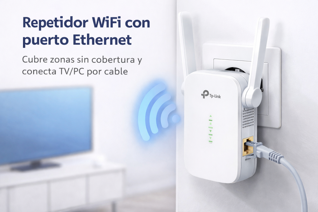 repetidor WiFi con puerto Ethernet 