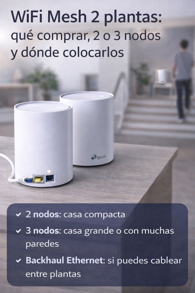 wifi mesh casa 2 plantas distribución de nodos en planta baja y planta alta