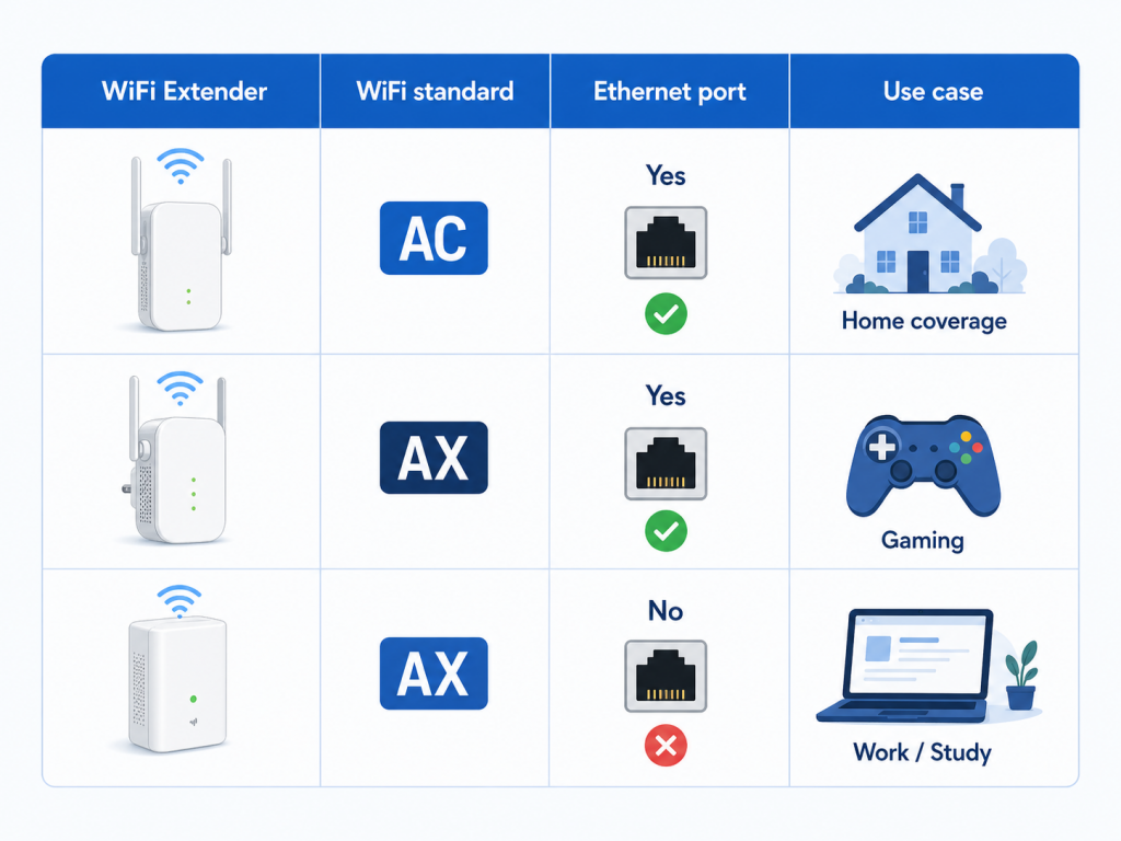 mejores repetidores wifi 2026 tabla comparativa tp-link netgear cudy wifi 6