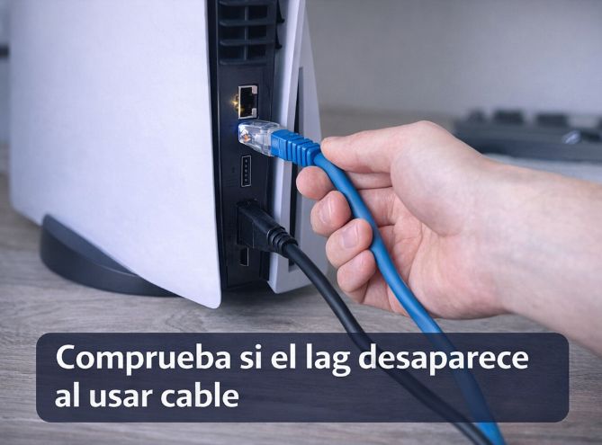ps5 con lag por wifi prueba usando cable ethernet