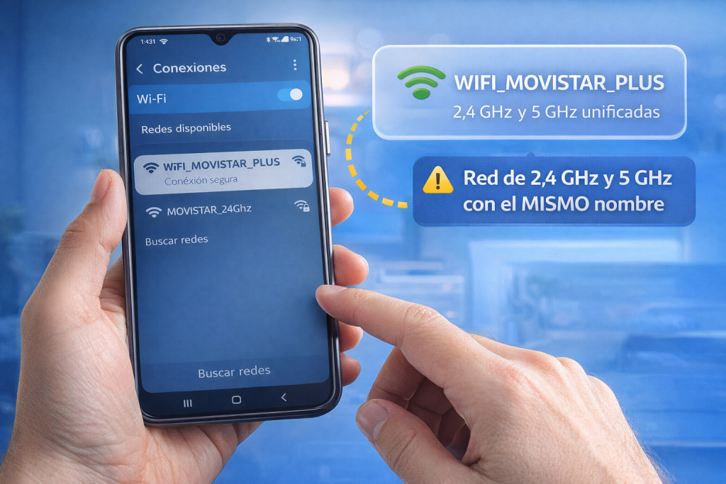 router movistar 5 ghz red unificada con 2,4 ghz