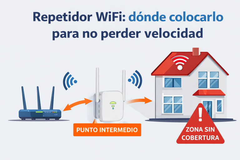 dónde colocar un repetidor WiFi para no perder velocidad
