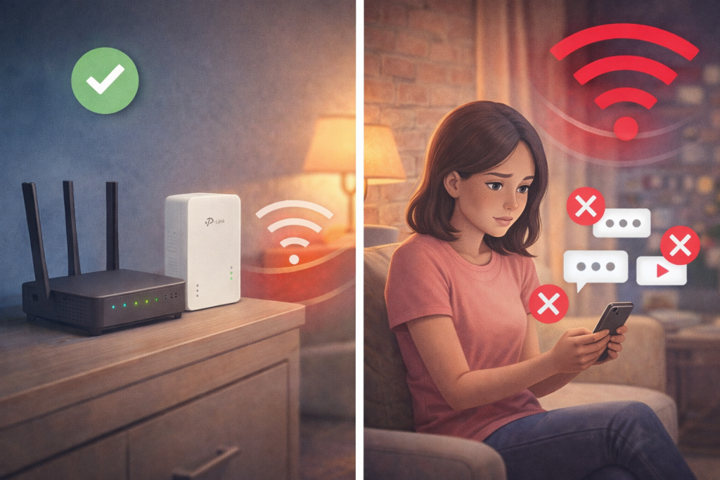 internet funciona pero la señal wifi es débil en una zona de la casa