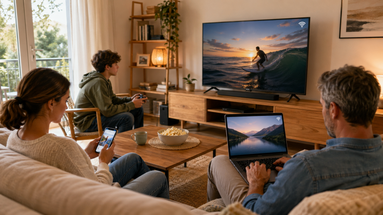 cuántos mbps necesito en casa tabla por uso streaming gaming teletrabajo 2026