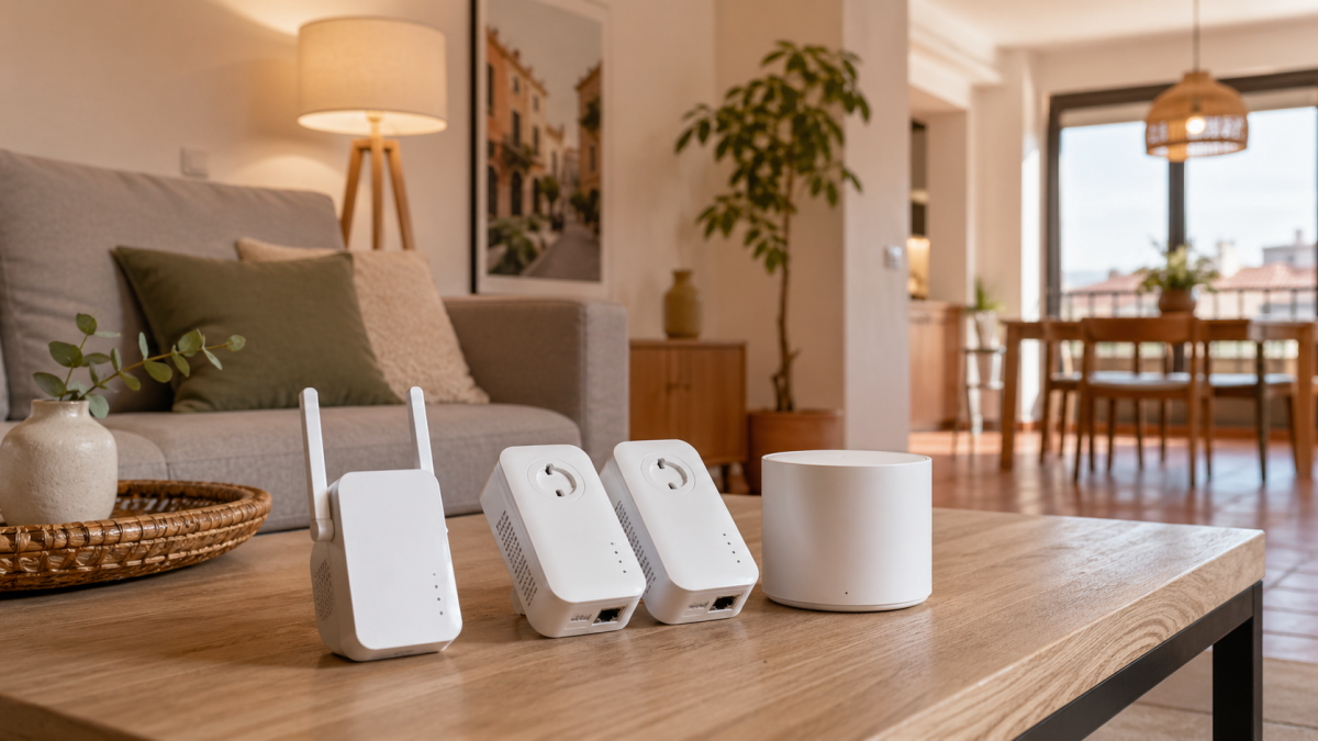 mejorar wifi piso alquiler sin obras tres opciones repetidor PLC mesh