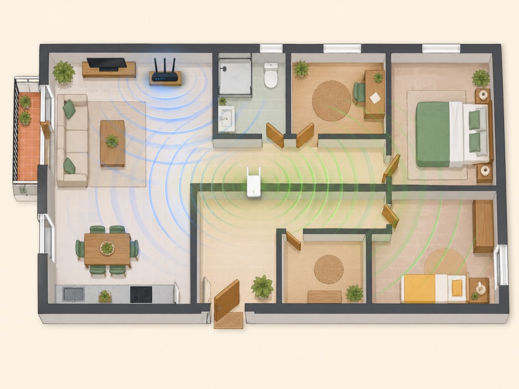 wifi mesh vs repetidor cuando elegir repetidor wifi piso pequeño zona concreta