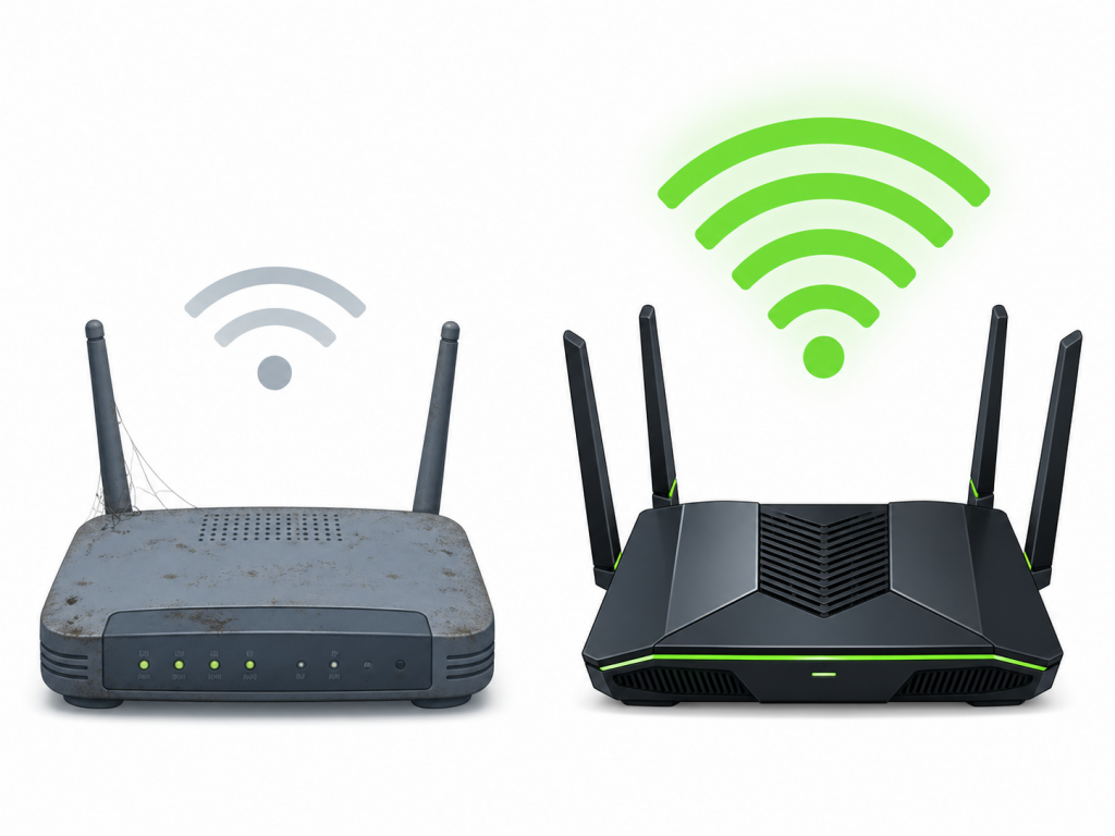 cuando cambiar router comparativa router antiguo vs router wifi 6