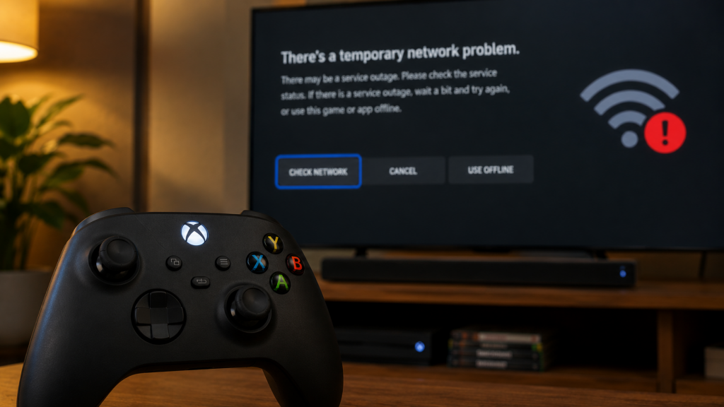 Xbox no se conecta al wifi - pantalla de error de red en consola Xbox