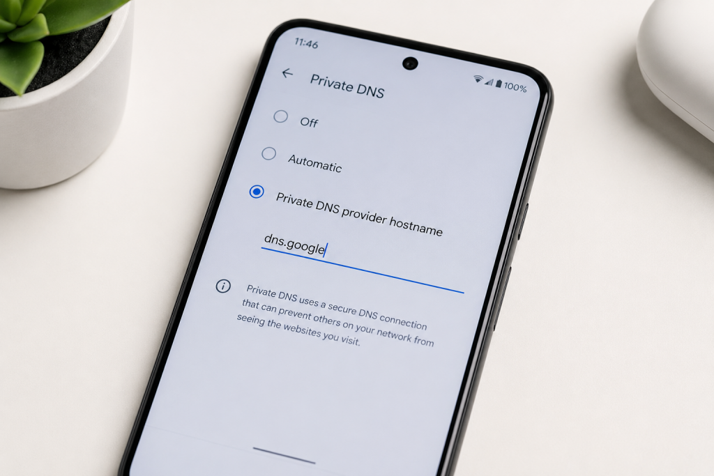 android no se conecta al wifi configuración dns privado ajustes red móvil