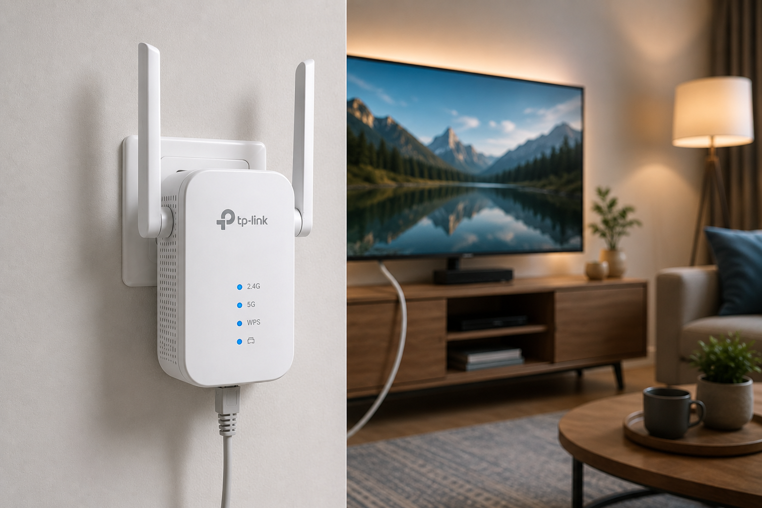 mejor repetidor wifi con puerto ethernet para smart tv consola pc habitación alejada
