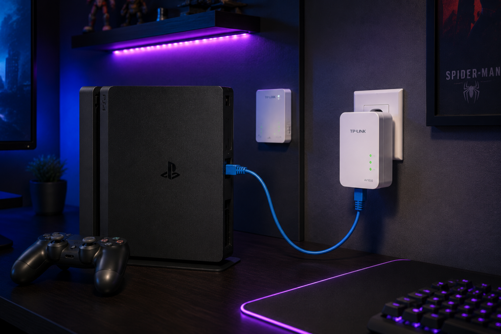 ps4 wifi lag fix reduce ping ethernet cable powerline adapter 2026