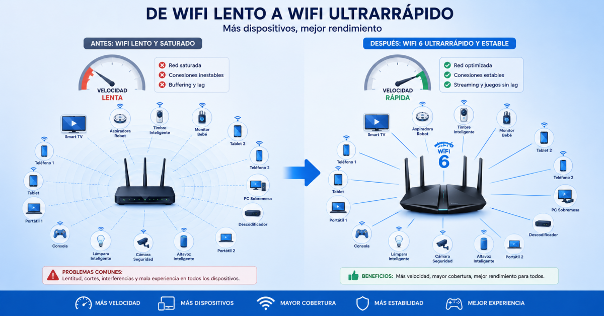 WiFi lento muchos dispositivos