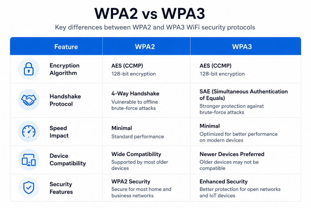 wpa2 vs wpa3 tabla comparativa seguridad protocolo router doméstico