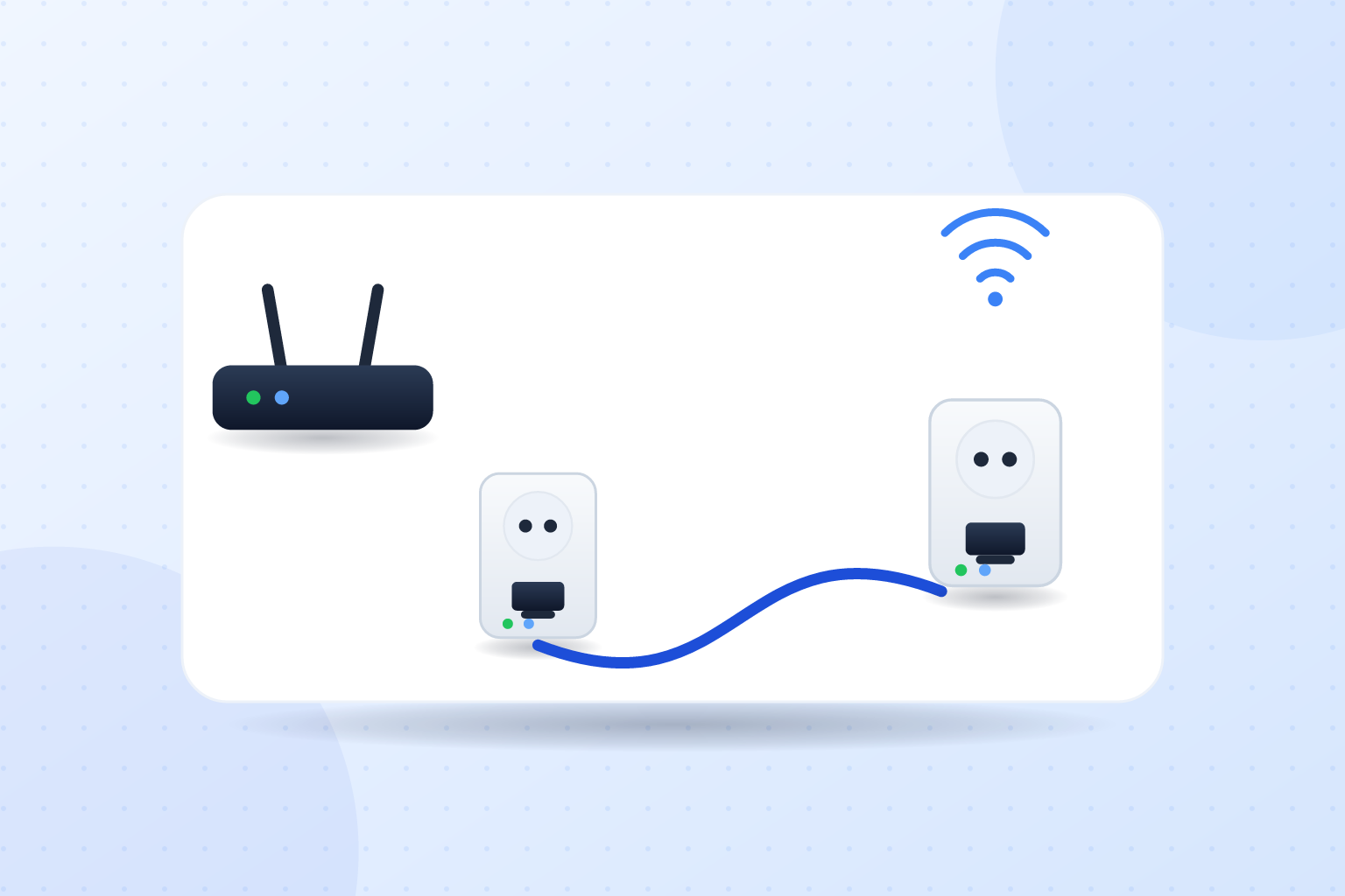 adaptador plc llevando internet por el cable eléctrico hasta el salón